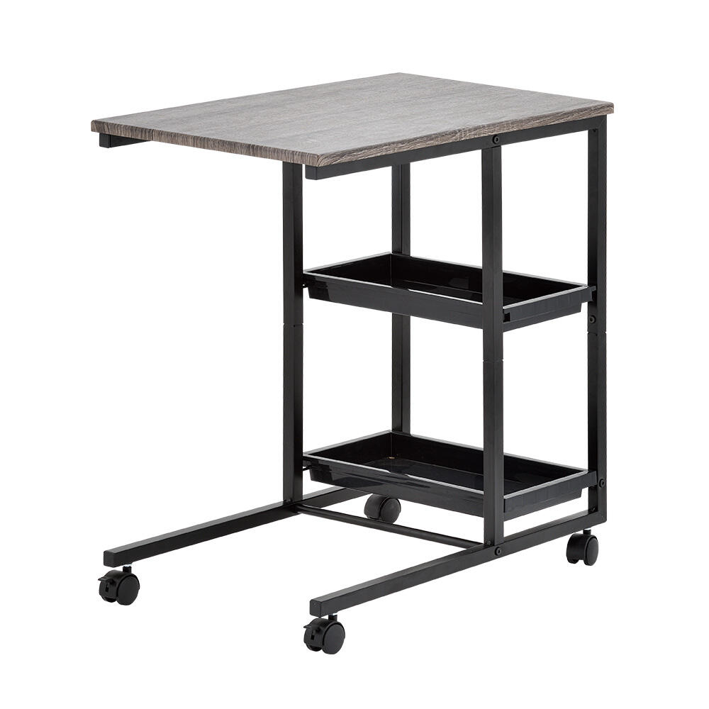 โต๊ะล้อเลื่อนพร้อมชั้นวางของ